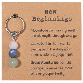 Drogomen Drogomen New Beginnings Gifts for Women, Healing Crystal Keychain Farewell Gifts for Coworkers Female Divorce Breakup New Job Leaving Going Away Gifts for Friends Inspirational Gifts for Women