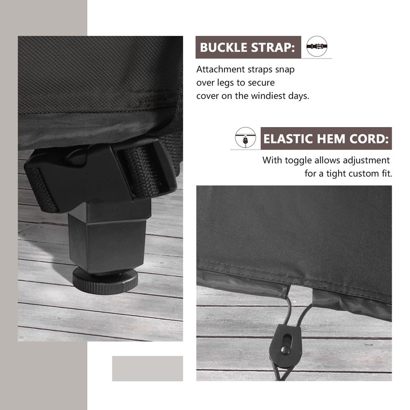 ULTCOVER Rectangular Gas Fire Pit Table Cover 43x22 inch Waterproof