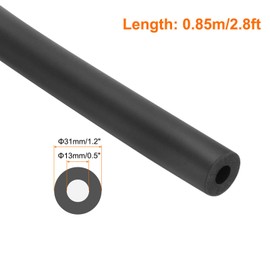 MECCANIXITY Pipe Insulation Foam Tube 1/2" ID x 1-1/4" OD 2.8ft Foam Tubing Heat Insulated Pipe for AC Unit Handle Grip Water Pipe Freeze Protection - 13x31mm/Black