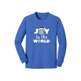 Fun Express Religious Joy to The World Youth T-Shirt - Extra Large Blue