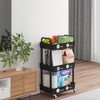 Laiensia 3-Tier Storage Carts,Multifunction Utility Rolling Cart Kitchen Storage Organizer,Mobile