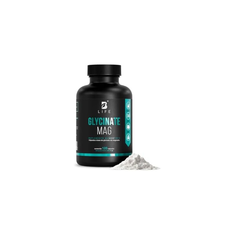 B Life Glicinato de Magnesio Puro con 120 cápsulas