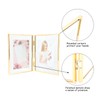 AhaGo Folding Dual Frame, Gold Floating Picture Frame, 6"×8", Vertical,