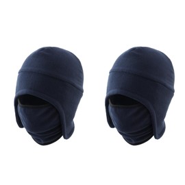 LLmoway Men’s Warm 2 in 1 Hat Winter Fleece Earflap Skull Sports Beanie Ski Mask, Navy-navy, Medium