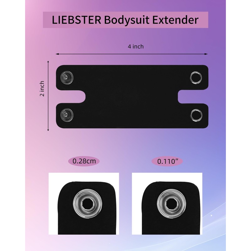 Liebster Women's Bodysuit Extender H-shaped - Premium Metal Snap, Adjustable