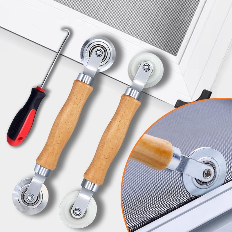 Golgner Pack of 3 Double Wheel Sealing Roller with Wooden