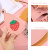 4 Pieces Cute Creative Retractable Key Case, Cartoon PU Leather