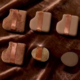 Dual-Use Powder Puff, Mini Cushion Makeup Sponge for Loose Powder, Concealer, Setting Powder, Chocolate Brown, Wet and Dry Application