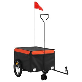 YLIEHS Transport Heavy Goods with Durable Bike Trailer, 99.2 lb Capacity, Sturdy Iron Construction, Black and Orange