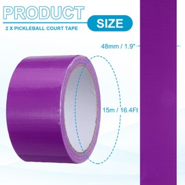 PATIKIL Gaffers Tape 4.8cm x 15 Meters, 2 Pack Waterproof Court Line Tape Floor Marking Kit Matte for Cables Photography Filming Backdrop Sports, Purple