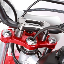 ZETA Racing CRF110F '13-24, CRF125F '14-24 Handlebar Clamp Kit for COMP STD (0.9 inch (22.2 mm) Bars, Red, Increased Rigidity, Position Adjustment, Machined Aluminum, F4472 (Old Part Number: