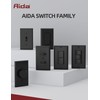 AIDA Matte Black Single Pole Decorator Light Switch, 15Amp, 120/277V,