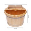 AngelcityCC Wood Foot Tub with Massager and lid, Solid Wood