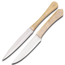 PAL 2000 KNIVES CHE-3115 Handmade D2 Steel 2Knife Set Camel Bone Handle With Sheath
