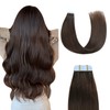 Sunya Tape-In Extensions Real Hair Dark Brown Tape Extensions Real