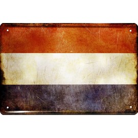 WOGEKA ART Retro Tin Sign - Netherlands The Netherlands Holland Flag - Funny Saying as Gift Idea Birthday Christmas Decoration 20 x 30 cm Vintage Design Metal 1490
