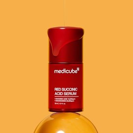 MEDICUBE Red Succinic Acid Clarifying Serum, Sérum Facial con Ácido Succínico 1%, Niacinamida 5%, BHA y Ceramida, para Marcas Visibles, Poros y Sebo, 