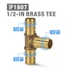 iCrimp 1/2-inch Brass PEX Barb Tee-10 Pack, NSF Certified and