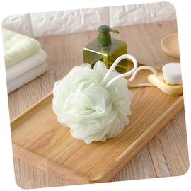 Mikinona 4pcs Thick Bathing Balls for Adults and Boy Girl Durable Pe Shower Balls with String for Easy Hanging Soft Mesh Design for Extra Bubbles Colors Blue-gray Green Khaki White