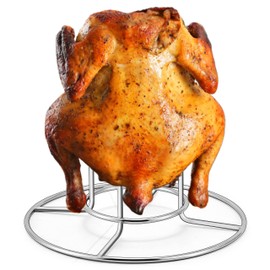 TeamFar Beer Can Chicken Holder - Stainless Steel Stand for Grill, Smoker, Oven - Healthy & Sturdy, Dishwasher Safe & Easy Clean