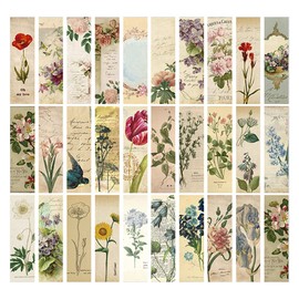 Vintage Style Bookmarks for Women Men, 30PCS (Flower)