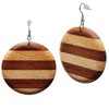 Soul-Cats Beautiful Wooden Earrings in Striped Design, Wood, Wood.