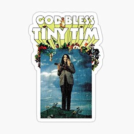 God Bless Tiny Tim Sticker - Sticker Graphic - Auto, Wall, Laptop, Cell, Truck Sticker for Windows, Cars, Trucks