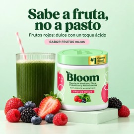 Bloom Greens, Fibra Y Probióticos 25 Porciones, Frutos Rojos