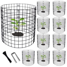 Adnee 10 Packs Wire Plant Protector from Animals - 12" H X 12" D Metal Mesh Plant Cage Covers - Sturdy Garden Bunny Barricades Chicken Wire Cloche for Plants Shrubs Vegetables Flowers
