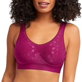 Bali Women's Comfort Revolution Wireless, ComfortFlex Fit Full-Coverage Bra, DF3488, Magenta Zeal Dot