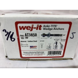 Anchor Wej-It AT3850 Ankr-TITE® Wedge Anchor —Zinc-Plated Carbon Steel 3/8” X 5” 50/box
