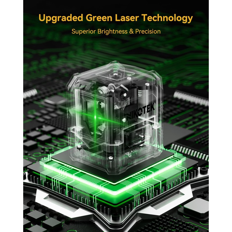 Laser Level with 40” Tripod,100Ft Self-Leveling Green Beam Horizontal and