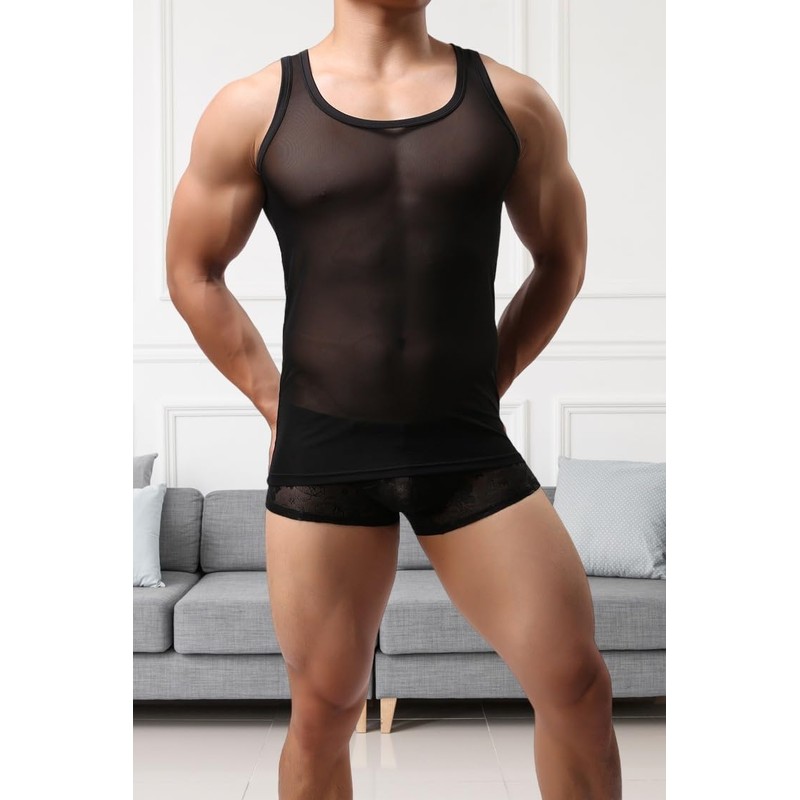 WOWSKY Men's Mesh Tank Top - Stylish and Breathable Running
