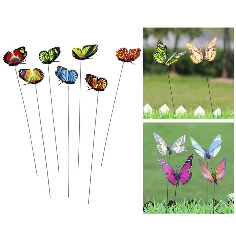 Alipis Butterfly Stakes Colourful Garden Butterflies On Sticks 3D Double