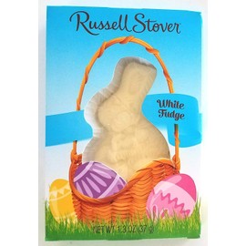 Russell Stover (1 Box) White Fudge Easter Bunny Chocolate Candy - Net Wt. 1.3 oz / 37 g