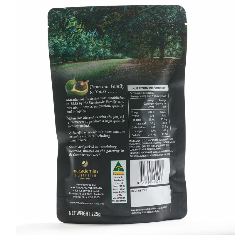 Macadamias Australia Happy Nut Vanilla Macadamia 225g