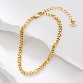 Cicy Bell 18k Gold Plated Bracelets for Women Trendy Dainty Stackable Square Star Wave Bamboo Curb Snake Heart Paperclip Figaro Mirror Chain Link Bracelet Sets Minimalism Accessories Gifts