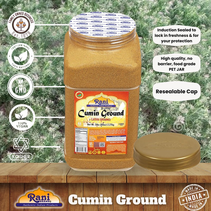 Rani Cumin (Jeera) Powder Spice 80oz (5lbs) 2.27kg Bulk PET