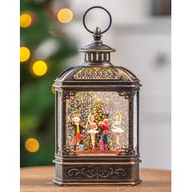 10.2 Inch Christmas Snow Globe Lights, Nutcracker Vs Mouse King Snow Globe, Vintage Musical Lantern, USB and Battery Powered Christmas Holiday Decoration Gift