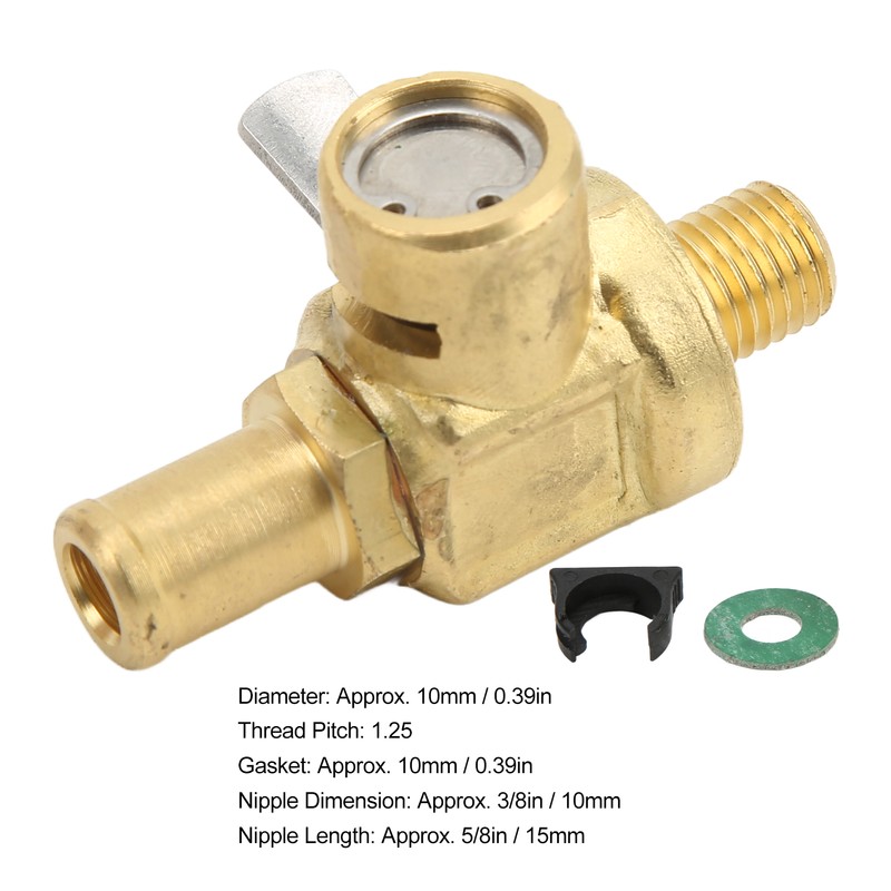 F124N Engine Oil Drain Valve with Nipple Metal M10‑1.25 Thread