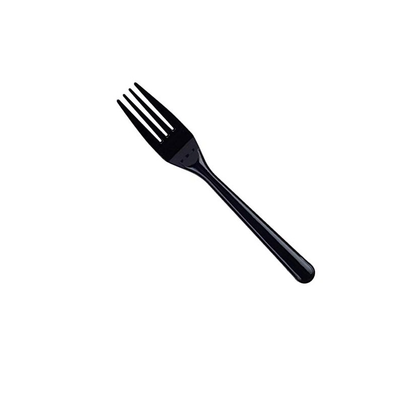 Thali Outlet - 100 x Black Plastic Forks Re-usable Dessert