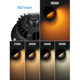 LEONLITE 5W 5CCT Low Voltage In-ground Well Lights, LED Landscape In Ground Lights, 1800K/2700K/3000K/4000K/5000K Adjustable, 12-24V AC/DC, CRI90, ETL Listed, IP67 Waterproof, Aluminum, Pack of 6