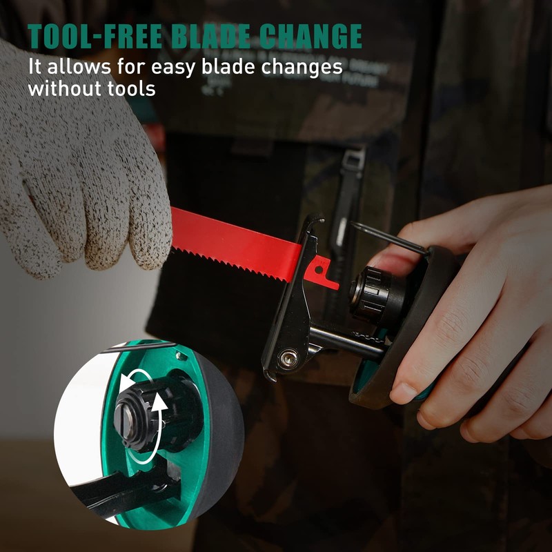 HYCHIKA Reciprocating Saw, 18V Cordless Electric Saw with Battery, Variable
