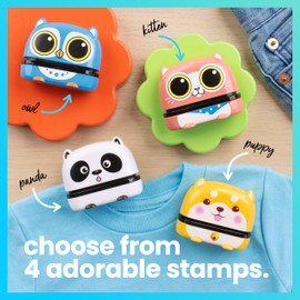 ExcelMark Clothing Name Stamp for Kids. Waterproof Ink. Perfect for Daycare, Camp, and School! (Owl)