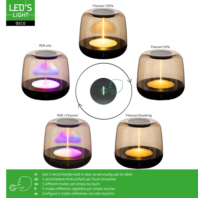 LED's light LED-Tischlampe mit Akku 2700K Warmweiß & RGB –