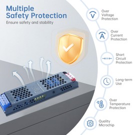 YOODI Transformer 230 V to 12 V LED, 200 W LED Transformer AC 230 V to DC 12 V Power Supply, LED Transformer Fast Heat Dissipation, LED Driver Switching Power Supply 16.6 A, Constant Voltage Low