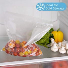 Pack of 20 Plastic Zip Grip ‘n Seal Food Storage Bags ~ 1 Gallon Resealable Bags ~ Large Slider Freezer Bags ~ 26.8 x 27.3 cm (10.5 x 10.8”) ~ Great for Food, Sandwiches, Organization & More.
