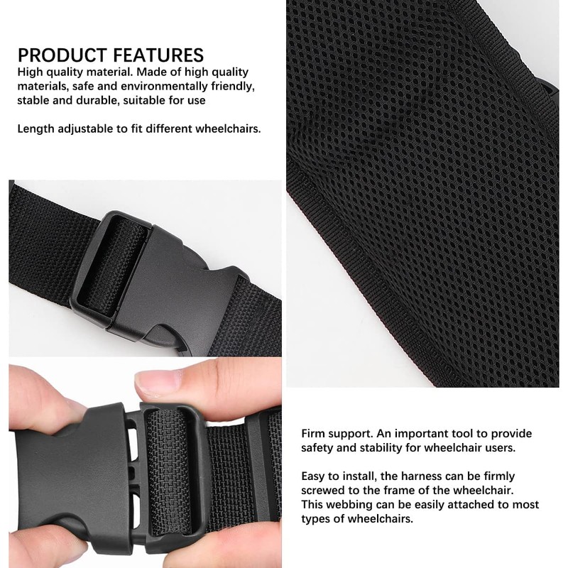 Wheelchair Safety Strap Seat Belt, Anti-Slip and Anti-Fall Wheelchair Fixation