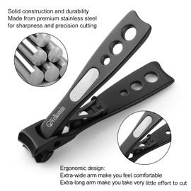 Toe Nail Clipper for Thick Nails, Toenails, Ingrown Toenails - Long Handle, Large Opening, Sharp & Sturdy, Professional Grade Stainless Steel Nail Cutter for Men & Women, 18-month Replacement Warranty