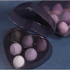 HealthyMoov Set of 6 Love Box Heart Shape Makeup Sponges with 6 Sponges Purple